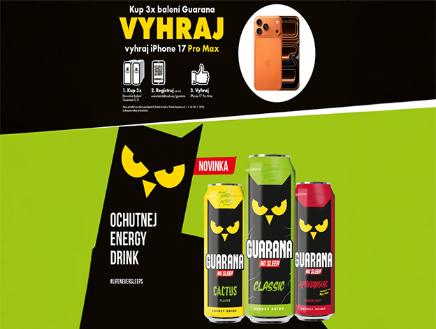 Vyhrajte nejvýkonnější iPhone za nákup Guarany. Jděte do toho v Tamda Foods!
