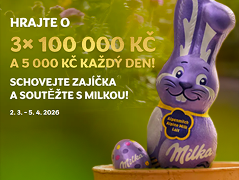 Schovejte zajíčka a vyhrajte 100 000 Kč!