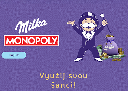 Vyhrajte s Milka Monopoly až 1 000 000 Kč